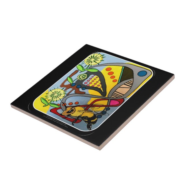 Azulejo De Cerâmica Pintura da abelha do jardim da modificação do meio (Lateral)