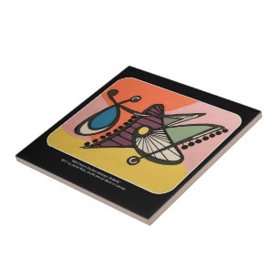 Azulejo De Cerâmica Pintura da borboleta da modificação do meio século