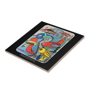 Azulejo De Cerâmica Pintura da invasão do encanto da modificação do