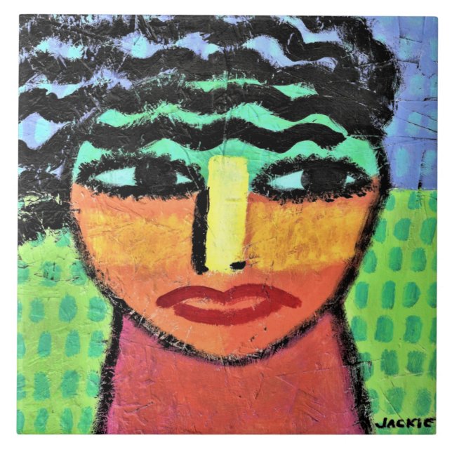 Azulejo De Cerâmica Pintura de Abstrato aberto panorâmica no Conselho  (Frente)