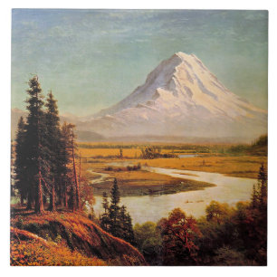 Azulejo De Cerâmica pintura de Albert Bierstadt, Monte Rainier,