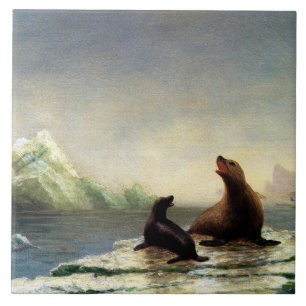 Azulejo De Cerâmica Pintura de Albert Bierstadt, Seals