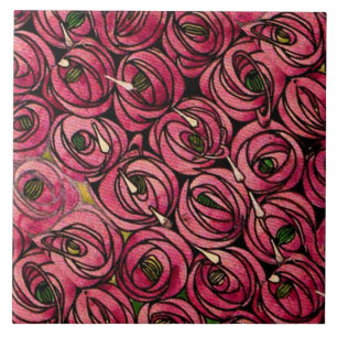 Azulejo De Cerâmica Pintura de Charles Mackintosh, Rosas