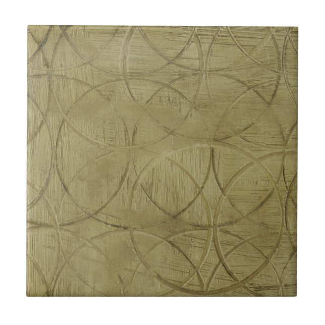 Azulejo De Cerâmica Pintura de Círculos Vinculados por Jennifer Goldbe (Frente)