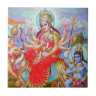 Azulejo De Cerâmica Pintura de Durga Ji da deusa