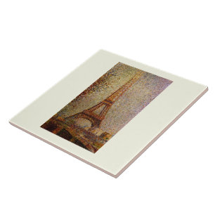 Azulejo De Cerâmica Pintura de Georges Seurat: A torre Eiffel (1889)