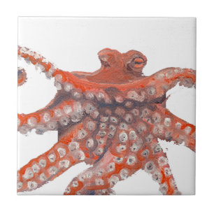 Azulejo De Cerâmica Pintura de Kraken do calamar do polvo