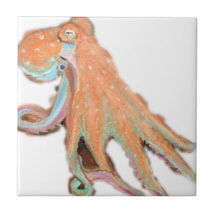 Azulejo De Cerâmica Pintura de Kraken do calamar do polvo