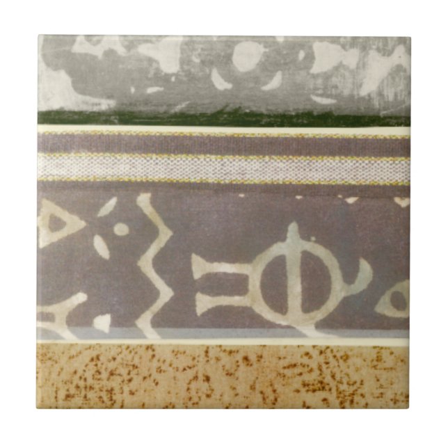 Azulejo De Cerâmica Pintura de Padrão Tribal Contemporânea (Frente)
