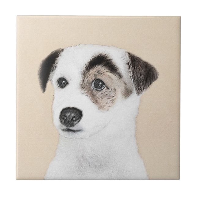 Azulejo De Cerâmica Pintura de Parson Jack Russell Terrier - Arte Cani (Frente)