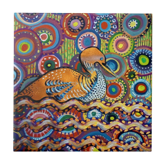 Azulejo De Cerâmica pintura de pato (Frente)