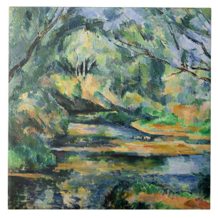 Azulejo De Cerâmica Pintura de Paul Cezanne, O Riacho,