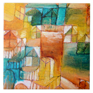 Azulejo De Cerâmica Pintura de Paul Klee, Fascade Brown-Green