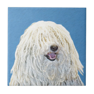 Azulejo De Cerâmica Pintura de Puli - arte original bonito do cão