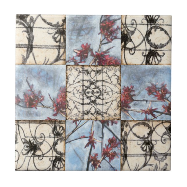 Azulejo De Cerâmica Pintura de Rolagem de Abstrato Paneled (Frente)