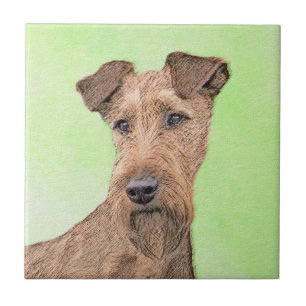 Azulejo De Cerâmica Pintura de Terrier irlandesa - Arte de Cão Origin
