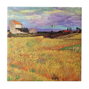Azulejo De Cerâmica Pintura de Vincent van Gogh, Campo de Trigo,