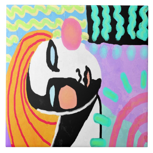 Azulejo De Cerâmica Pintura digital Summer Daze Abstrato (Frente)