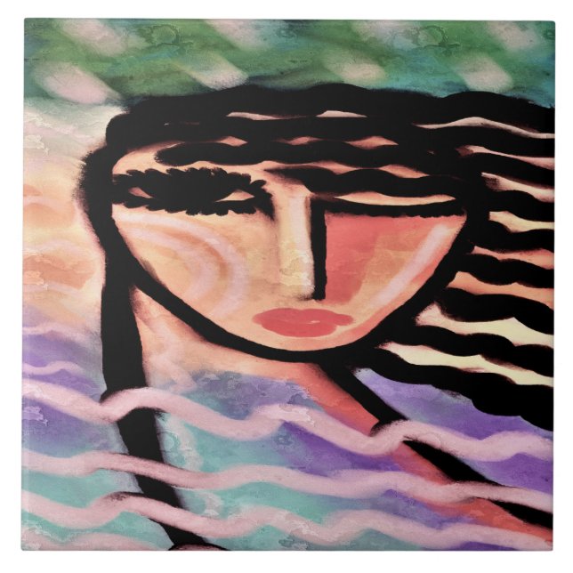 Azulejo De Cerâmica Pintura digital Windy Abstrato (Frente)