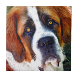 Azulejo De Cerâmica Pintura do cão de St Bernard