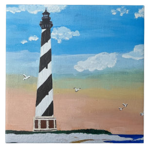 Azulejo De Cerâmica Pintura do Farol de Cabo Hatteras