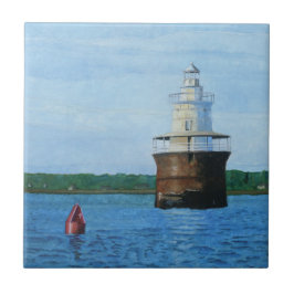 Azulejo De Cerâmica Pintura do Farol do Canal de Lubec