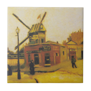 Azulejo De Cerâmica Pintura do Moinho de Vento Vintage Van Gogh Paris