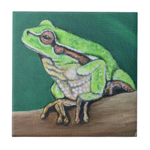 Azulejo De Cerâmica Pintura do Sapo em árvore
