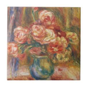 Azulejo De Cerâmica Pintura Elegante Renoir Rosa no Estilo Shabby Chic