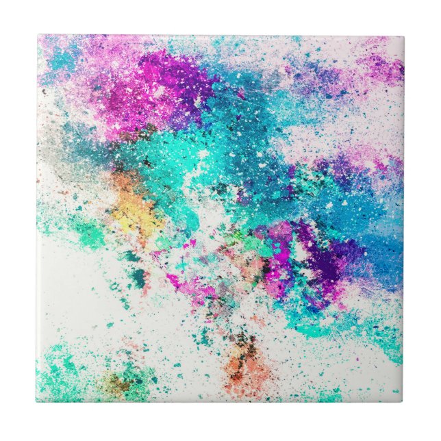 Azulejo De Cerâmica Pintura em Abstrato (Frente)