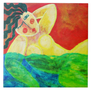 Azulejo De Cerâmica Pintura em Abstrato acrílico com pintura fina