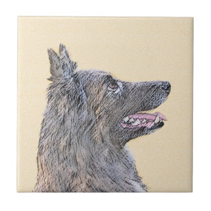 Azulejo De Cerâmica Pintura em Tervuren Belga - Arte Cachorra Original