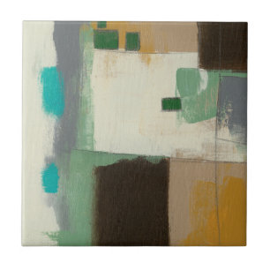 Azulejo De Cerâmica Pintura Expressionista com Traços Pesados de Pinc