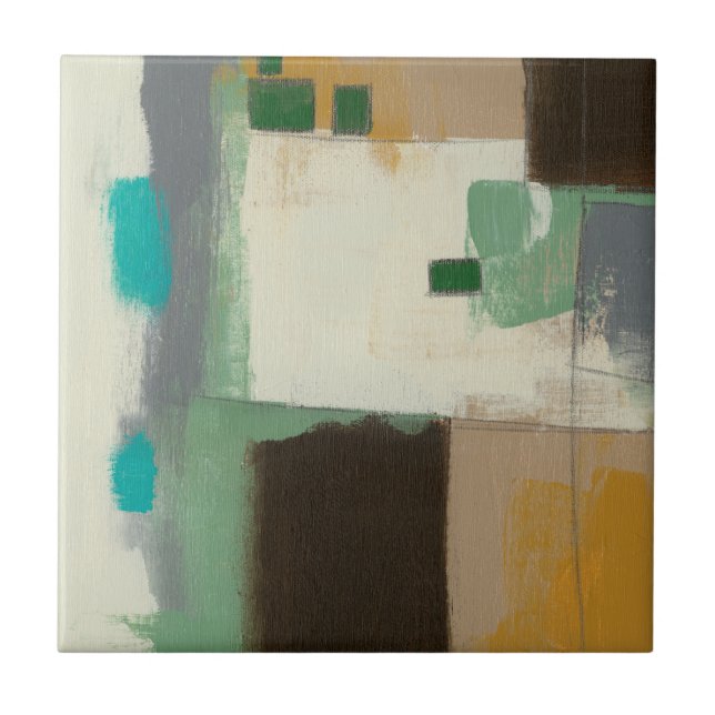 Azulejo De Cerâmica Pintura expressionista com Traços Pesados de Pince (Frente)