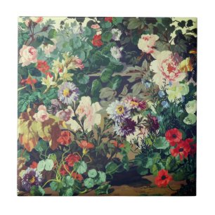 Azulejo De Cerâmica Pintura floral de flores coloridas vintage