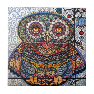 Azulejo De Cerâmica Pintura gráfica mágica da coruja