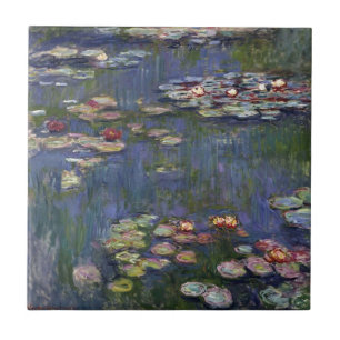 Azulejo De Cerâmica Pintura impressionista de Lillies da água de