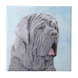 Azulejo De Cerâmica Pintura Mastiff Neopolita - Arte Canina Original