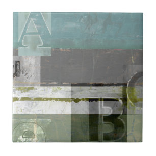 Azulejo De Cerâmica Pintura Moderna com Letras Cortadas