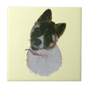 Azulejo De Cerâmica pintura retrato de animais de estimação de um ca