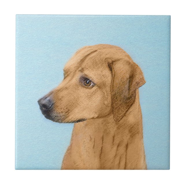 Azulejo De Cerâmica Pintura Ridgeback da Rodésia - Arte Cachorra Origi (Frente)
