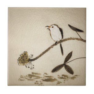 Azulejo De Cerâmica Pintura tradicional chinesa da tinta com pássaros