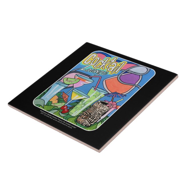 Azulejo De Cerâmica Pintura tropical da sala de estar de cocktail de (Lateral)