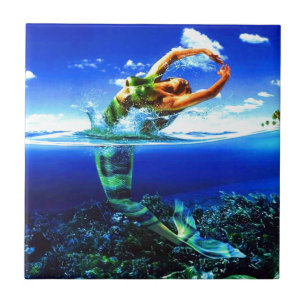 Azulejo De Cerâmica Pinturas bonitas da sereia