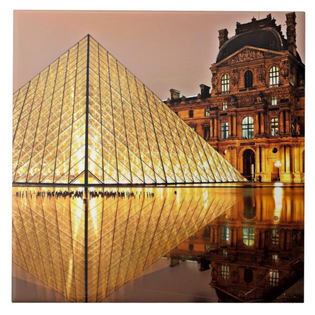Azulejo De Cerâmica Pirâmide do Louvre, Paris (Frente)