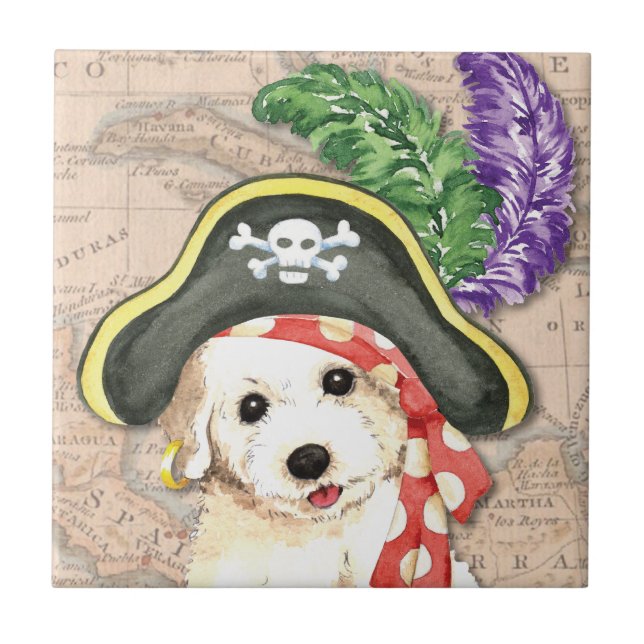 Azulejo De Cerâmica Pirata de Bichon Frise (Frente)