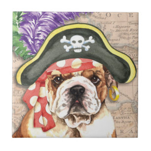 Azulejo De Cerâmica Pirata do buldogue