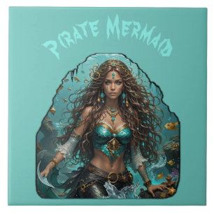 Azulejo De Cerâmica Pirata - Sereia Lady Thunder_Cove
