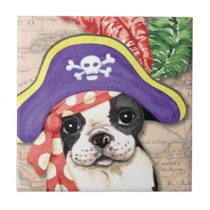 Azulejo De Cerâmica Pirata Terrier de Boston