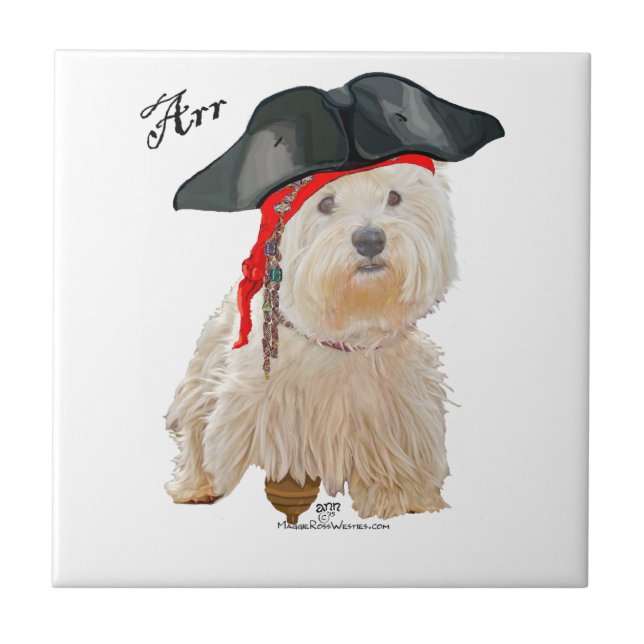 Azulejo De Cerâmica Pirata Westie (Frente)